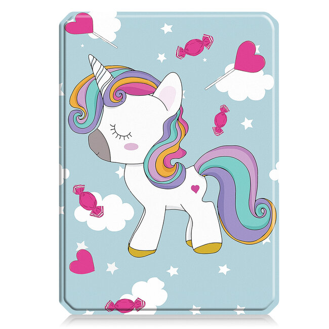Hoes geschikt voor Amazon Kindle Paperwhite 2024 (12th gen) - 7 Inch - TPU Book Case - Auto/Wake functie - Eenhoorn