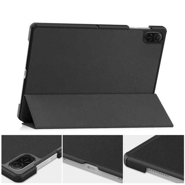 Case2go - Tablet hoes geschikt voor Honor Pad X8a - Tri-Fold Book Case - Auto Wake/Sleep functie - Zwart
