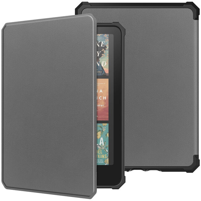 Hoes geschikt voor Amazon Kindle Paperwhite 2024 (12th gen) - 7 Inch - TPU Book Case - Auto/Wake functie - Grijs