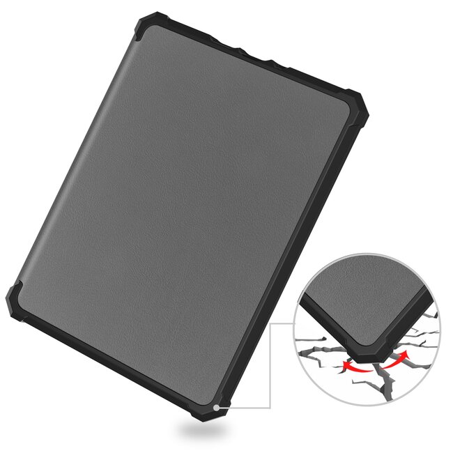 Hoes geschikt voor Amazon Kindle Paperwhite 2024 (12th gen) - 7 Inch - TPU Book Case - Auto/Wake functie - Grijs