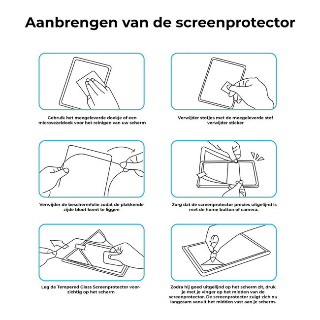 Case2go - Tablet Screenprotector geschikt voor Apple iPad Mini 7 - 8.3 Inch - Tempered Glass - Case Friendly - Transparant