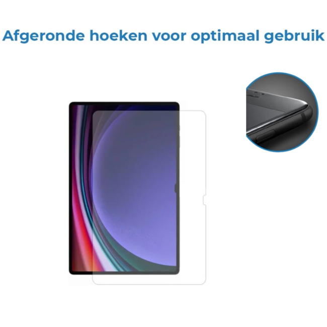 Case2go - Tablet Screenprotector geschikt voor Samsung Galaxy Tab S10 Plus - 12.4 Inch - Tempered Glass - Case Friendly - Transparant
