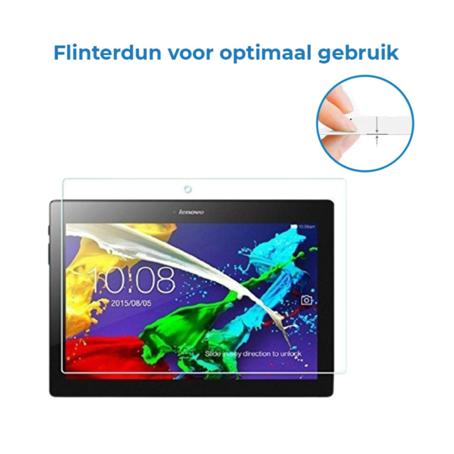 Case2go - Tablet Screenprotector geschikt voor Lenovo Tab 2 A10-70f - 10.1 Inch - Tempered Glass - Case Friendly - Transparant