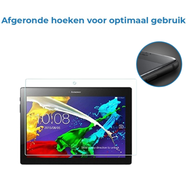Case2go - Tablet Screenprotector geschikt voor Lenovo Tab 2 A10-70f - 10.1 Inch - Tempered Glass - Case Friendly - Transparant