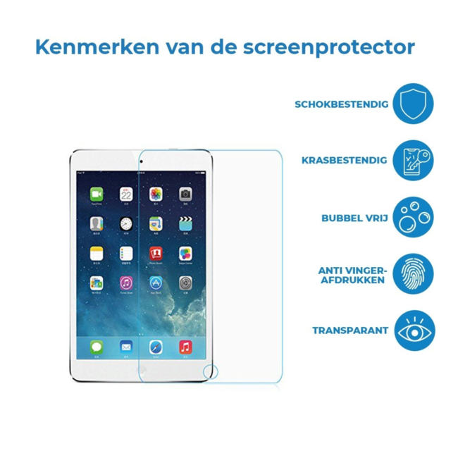 Case2go - Tablet Screenprotector geschikt voor Apple iPad Air 1/2 (2013/2014) - Tempered Glass - Case Friendly - Transparant