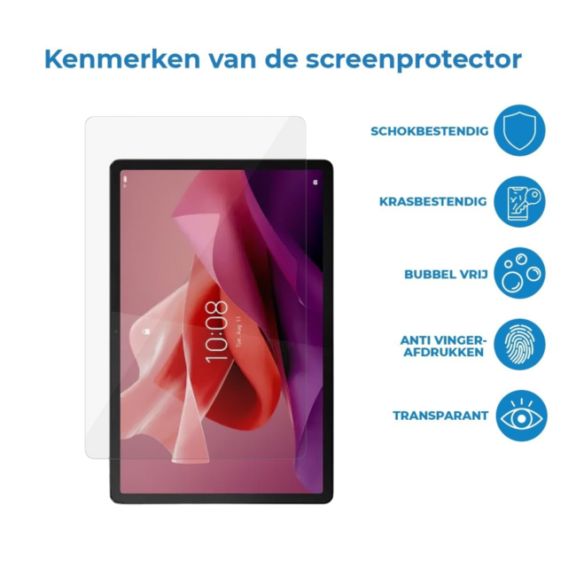 Case2go - Tablet Screenprotector geschikt voor Lenovo Tab P12  - 12.7 Inch - Tempered Glass - Case Friendly - Transparant
