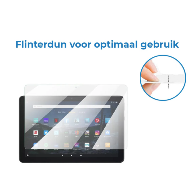 Case2go - Tablet Screenprotector geschikt voor Amazon Fire HD 8 Plus (2022) - Tempered Glass - Case Friendly - Transparant