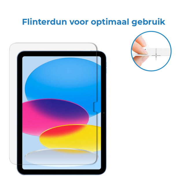 Case2go - Tablet Screenprotector geschikt voor Apple iPad 11 (2025) A16 / Apple iPad 10.9 (2022) - Gehard Glas - Case Friendly - Transparant
