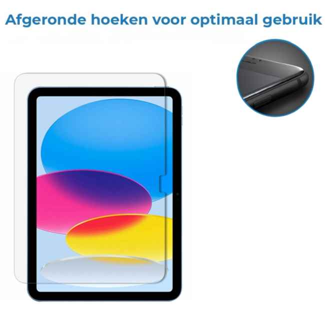 Case2go - Tablet Screenprotector geschikt voor Apple iPad 11 (2025) A16 / Apple iPad 10.9 (2022) - Gehard Glas - Case Friendly - Transparant