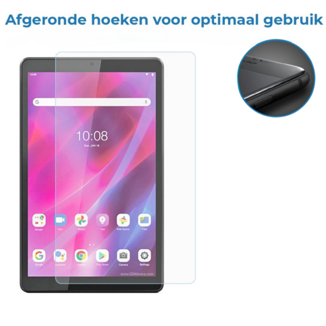 Case2go - Tablet Screenprotector geschikt voor Lenovo Tab M7 3rd Gen - Tempered Glass - Case Friendly - Transparant