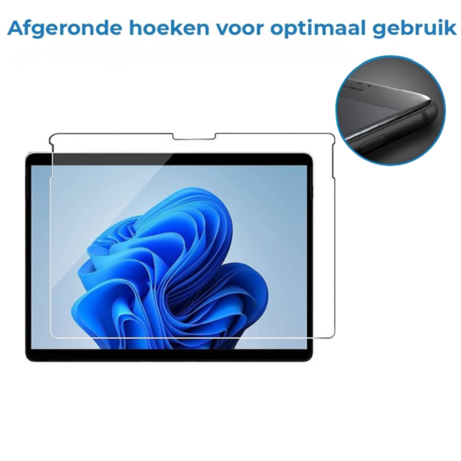 Case2go - Tablet Screenprotector geschikt voor Microsoft Surface Pro 8 - Tempered Glass - Case Friendly - Transparant