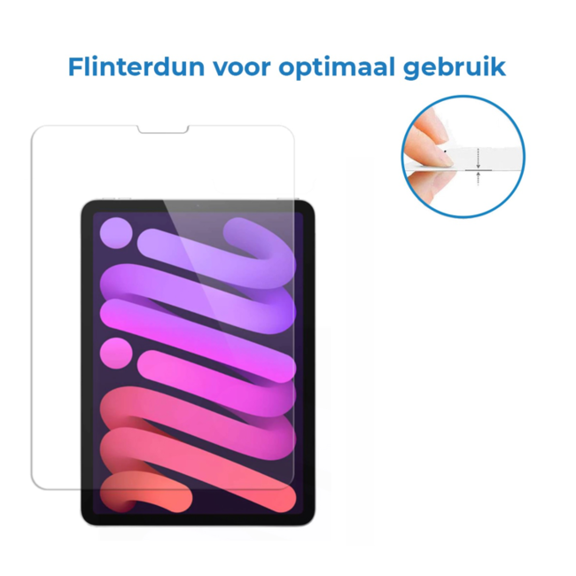 Case2go - Tablet Screenprotector geschikt voor Apple iPad Mini 6 (2021) - Tempered Glass - Case Friendly - Transparant