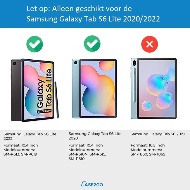 Tablet screenprotector geschikt voor Samsung Galaxy Tab S6 Lite (2024) / Samsung Galaxy Tab S6 Lite - Case-friendly screenprotector - 2 stuks - Tempered Glass - Transparant