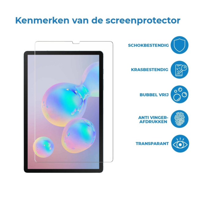 Tablet screenprotector geschikt voor Samsung Galaxy Tab S6 Lite (2024) / Samsung Galaxy Tab S6 Lite - Case-friendly screenprotector - 2 stuks - Tempered Glass - Transparant