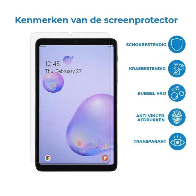 Case2go - Tablet Screenprotector geschikt voor Samsung Galaxy Tab A (2020) - 8.4 Inch - Tempered Glass - Case Friendly - Transparant