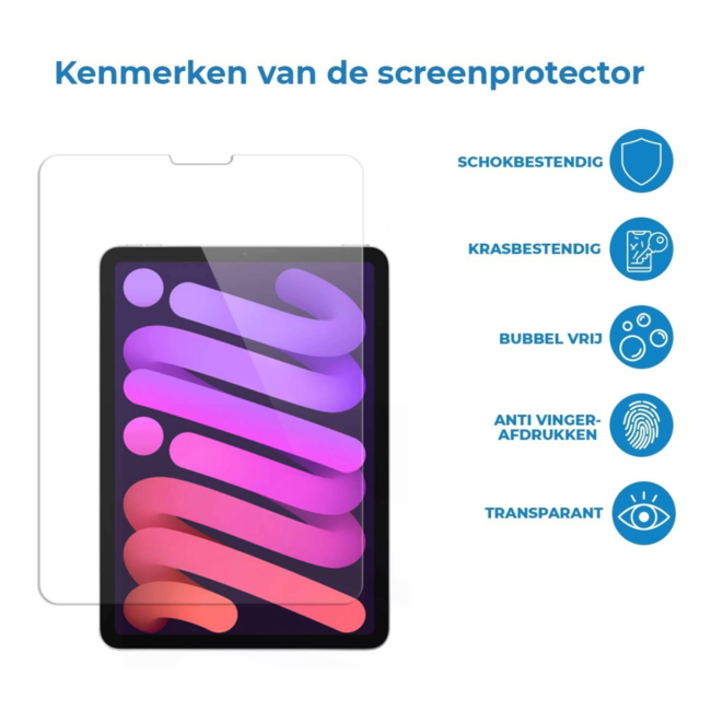 Case2go - Tablet Screenprotector geschikt voor Apple iPad Air 10.9 (2020) - Tempered Glass - Case Friendly - Transparant