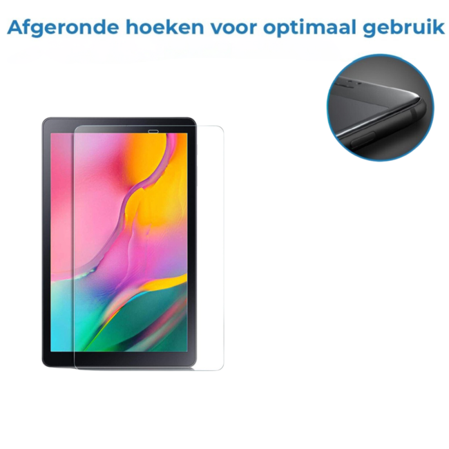 Case2go - Tablet Screenprotector geschikt voor Samsung Galaxy Tab A 8.0 (2019) - Tempered Glass - Case Friendly - Transparant