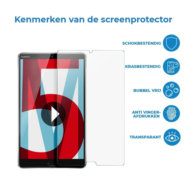 Case2go - Tablet Screenprotector geschikt voor Huawei MediaPad M5 - 8.4 Inch - Tempered Glass - Case Friendly - Transparant