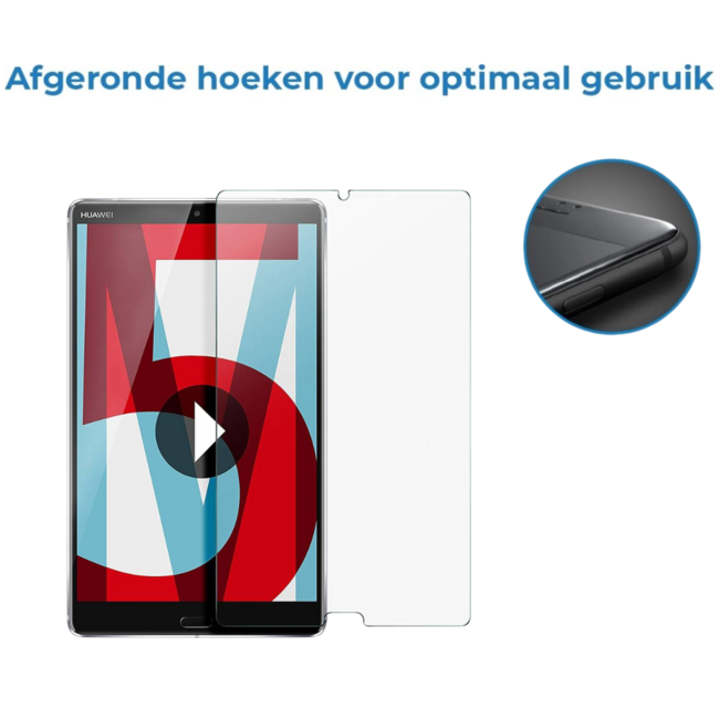 Case2go - Tablet Screenprotector geschikt voor Huawei MediaPad M5 - 8.4 Inch - Tempered Glass - Case Friendly - Transparant