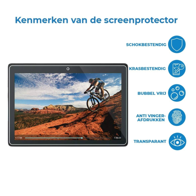 Case2go - Tablet Screenprotector geschikt voor Lenovo Tab E10 (TB-X104F)  - 10.1 Inch - Tempered Glass - Case Friendly - Transparant
