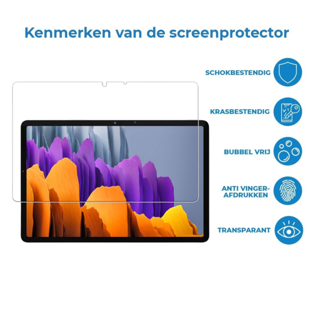 Case2go - Screenprotector geschikt voor Samsung Galaxy Tab S7 Plus (2020) - 12.4 Inch - Tempered Glass Screenprotector - Case Friendly - Transparant