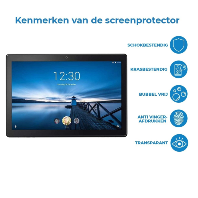 Case2go - Tablet Screenprotector geschikt voor Lenovo Tab M10 FHD - (2020) - 10.1 inch -  Tempered Glass - Case Friendly - Transparant