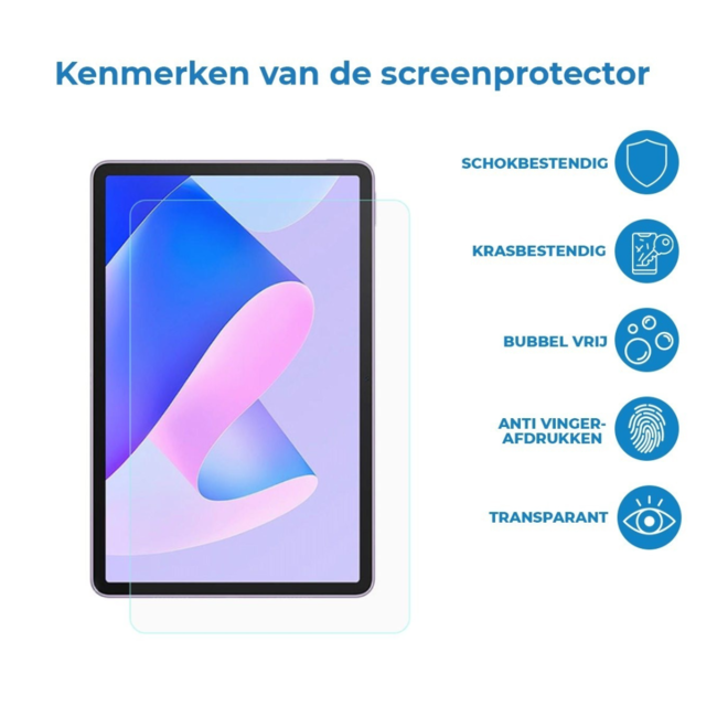 Case2go - Tablet Screenprotector geschikt voor Samsung Galaxy Tab S7 Plus (2020) - Tempered Glass - Case Friendly - Transparant