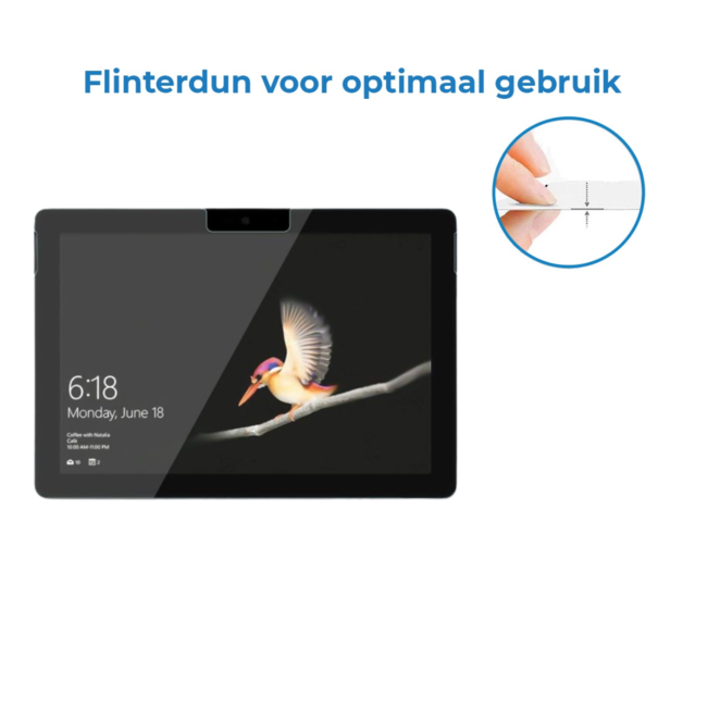 Case2go - Tablet Screenprotector geschikt voor Microsoft Surface Go 2 - 10.5 Inch - Tempered Glass - Case Friendly - Transparant