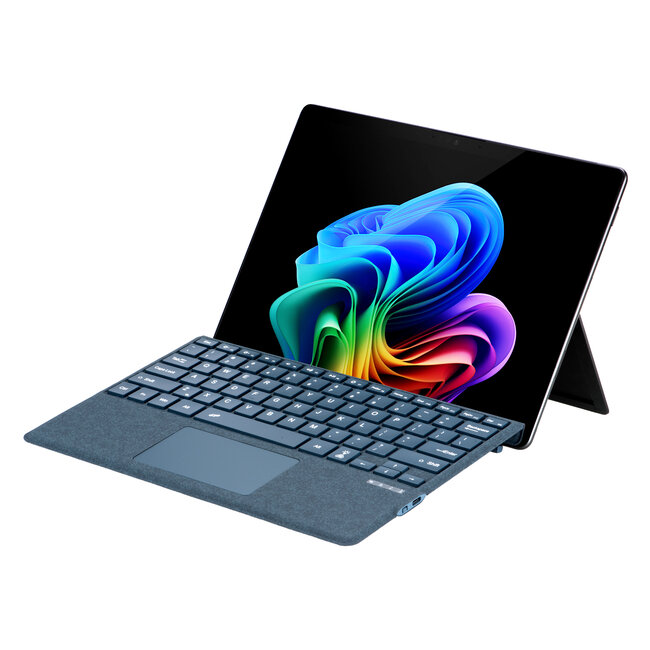 Toetsenbord geschikt voor Microsoft Surface Pro 9/10/11/Pro X - QWERTY - Bluetooth Toetsenbord Cover - Met Touchpad en Toetsenbord Verlichting - draadloos toetsenbord - QWERTY - Blauw