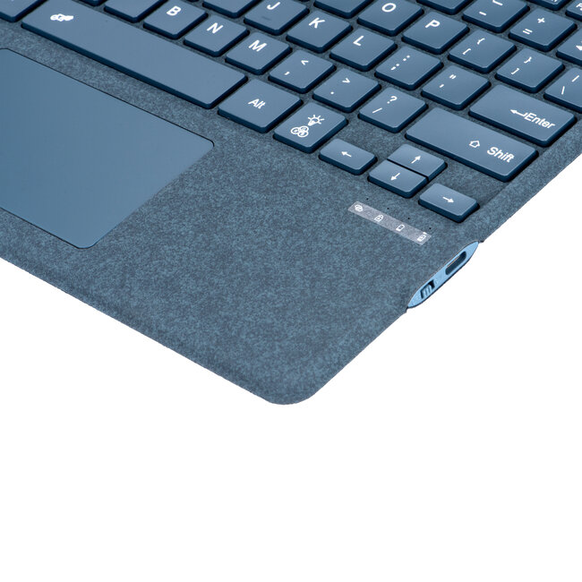 Toetsenbord geschikt voor Microsoft Surface Pro 9/10/11/Pro X - QWERTY - Bluetooth Toetsenbord Cover - Met Touchpad en Toetsenbord Verlichting - draadloos toetsenbord - QWERTY - Blauw