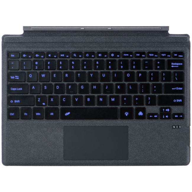 Toetsenbord geschikt voor Microsoft Surface Pro 4/6/7 - QWERTY - Bluetooth Toetsenbord Cover - Met Touchpad en Toetsenbord verlichting - draadloos toetsenbord - QWERTY - Grijs