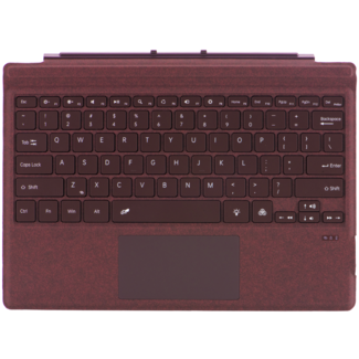Case2go Toetsenbord geschikt voor Microsoft Surface Pro 4/6/7 - QWERTY - Bluetooth Toetsenbord Cover - Met Touchpad en Toetsenbord verlichting - Wijn Rood