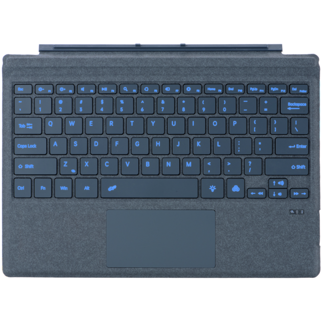 Toetsenbord geschikt voor Microsoft Surface Pro 4/6/7 - QWERTY - Bluetooth Toetsenbord Cover - Met Touchpad en Toetsenbord verlichting - draadloos toetsenbord - QWERTY - Blauw