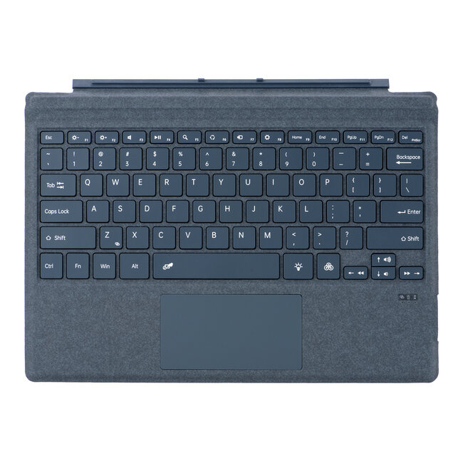 Toetsenbord geschikt voor Microsoft Surface Pro 4/6/7 - QWERTY - Bluetooth Toetsenbord Cover - Met Touchpad en Toetsenbord verlichting - draadloos toetsenbord - QWERTY - Blauw