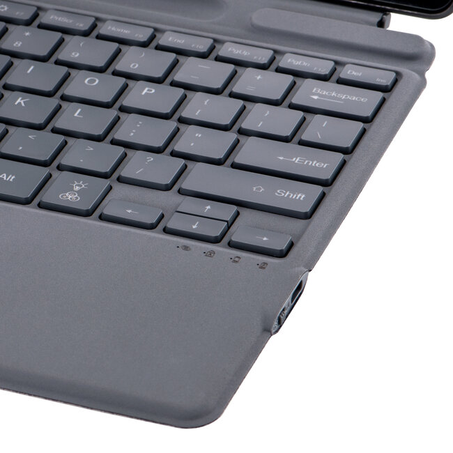 Toetsenbord geschikt voor Microsoft Surface Pro 9/10/11/Pro X - QWERTY - Bluetooth Toetsenbord Cover - Met Touchpad - draadloos toetsenbord - QWERTY - Grijs