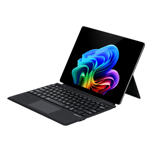 Toetsenbord geschikt voor Microsoft Surface Pro 9/10/11/Pro X - QWERTY - Bluetooth Toetsenbord Cover - Met Touchpad en Toetsenbord Verlichting - draadloos toetsenbord - QWERTY - Zwart
