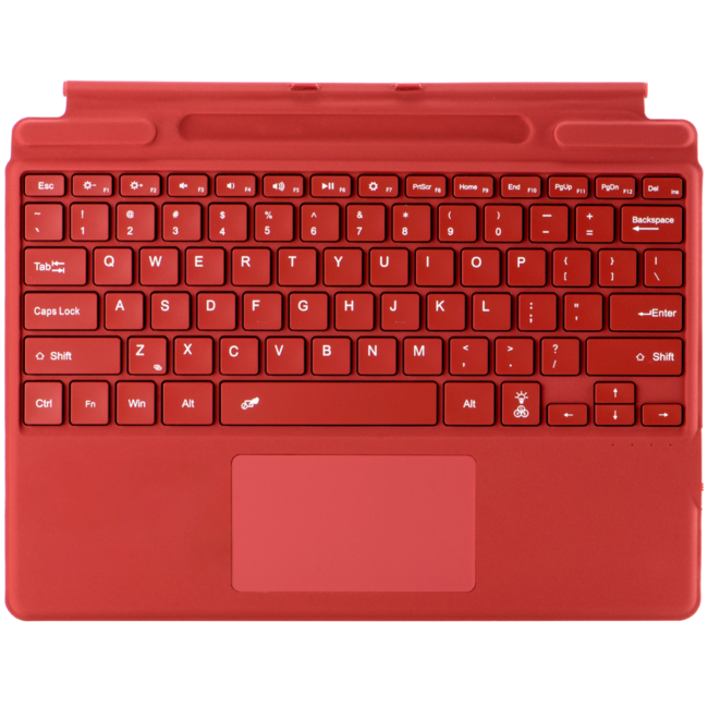 Toetsenbord geschikt voor Microsoft Surface Pro 9/10/11/Pro X - QWERTY - Bluetooth Toetsenbord Cover - Met Touchpad en Toetsenbord Verlichting - draadloos toetsenbord - QWERTY - Rood