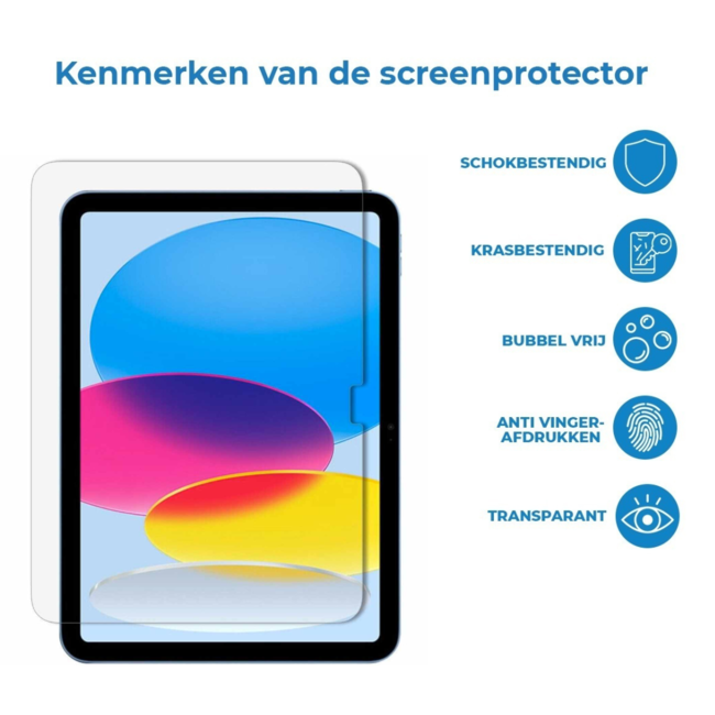 Case2go - Tablet Screenprotector geschikt voor Apple iPad Pro 12.9 (2020) - Tempered Glass - Case Friendly - Transparant