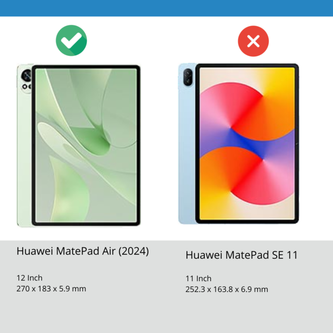 Case2go - Tablet Screenprotector geschikt voor Huawei MatePad Air (2024) - 12 Inch - Tempered Glass - Case Friendly - Transparant