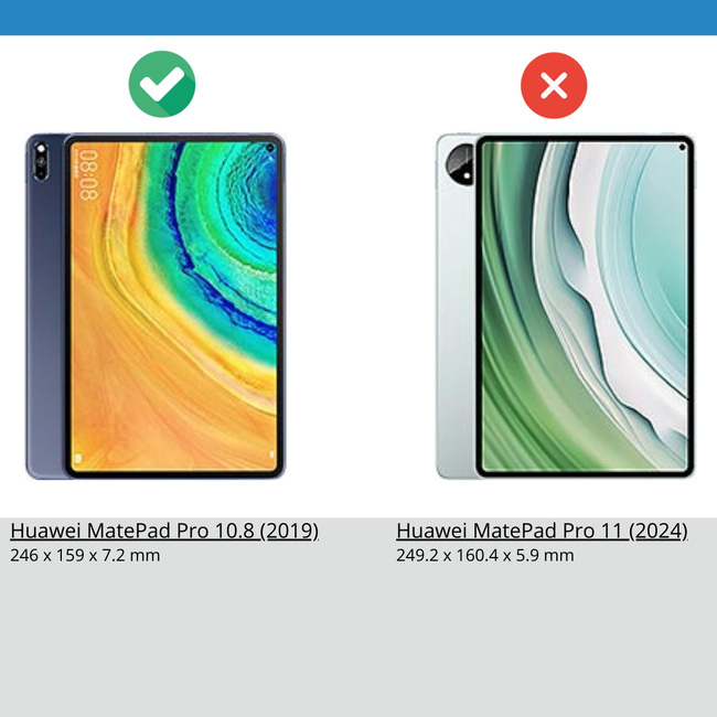 Case2go - Tablet Screenprotector geschikt voor Huawei MatePad Pro (2019) - 10.8 Inch - Tempered Glass - Case Friendly - Transparant