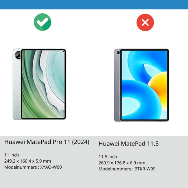 Case2go - Tablet Screenprotector geschikt voor Huawei MatePad Pro (2024) - 11 Inch - Tempered Glass - Case Friendly - Transparant