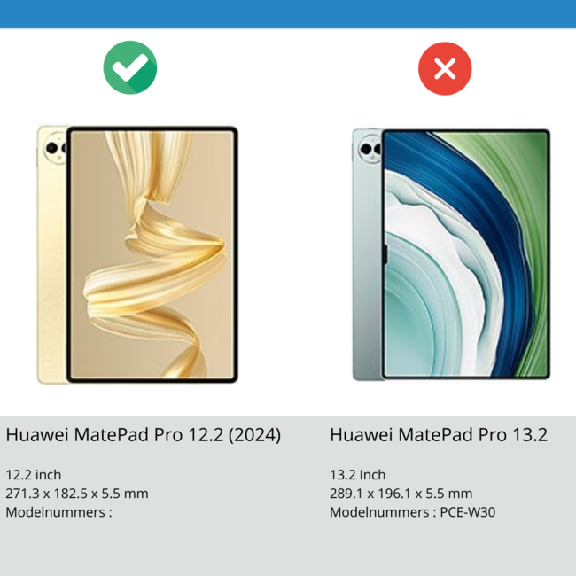 Case2go - Tablet Screenprotector geschikt voor Huawei MatePad Pro (2024) - 12.2 Inch - Tempered Glass - Case Friendly - Transparant