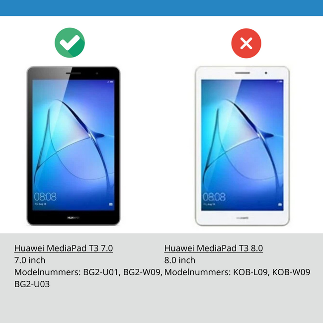Case2go - Tablet Screenprotector geschikt voor Huawei Mediapad T3 - 7 Inch - Tempered Glass - Case Friendly - Transparant