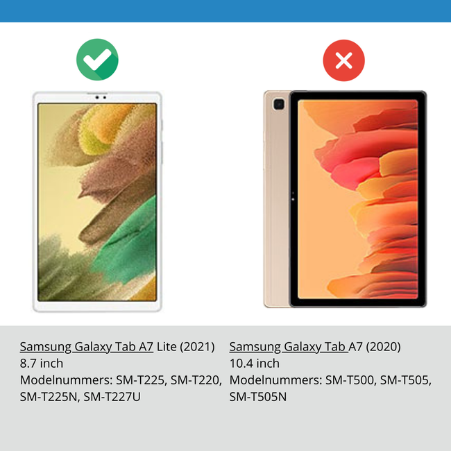 Case2go - Tablet Screenprotector geschikt voor Samsung Galaxy Tab A7 Lite (2021) - Tempered Glass - Case Friendly - Transparant