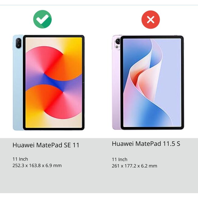 Case2go - Tablet Screenprotector geschikt voor Huawei MatePad SE (2024) - 11 inch - Tempered Glass - Case Friendly - Transparant
