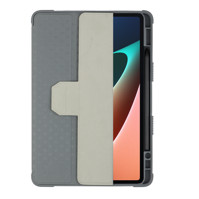 Tablet hoes geschikt voor Xiaomi Pad 5 Pro - Met Pencil Houder - Tri-Fold - Auto Wake/Sleep Functie - Grijs