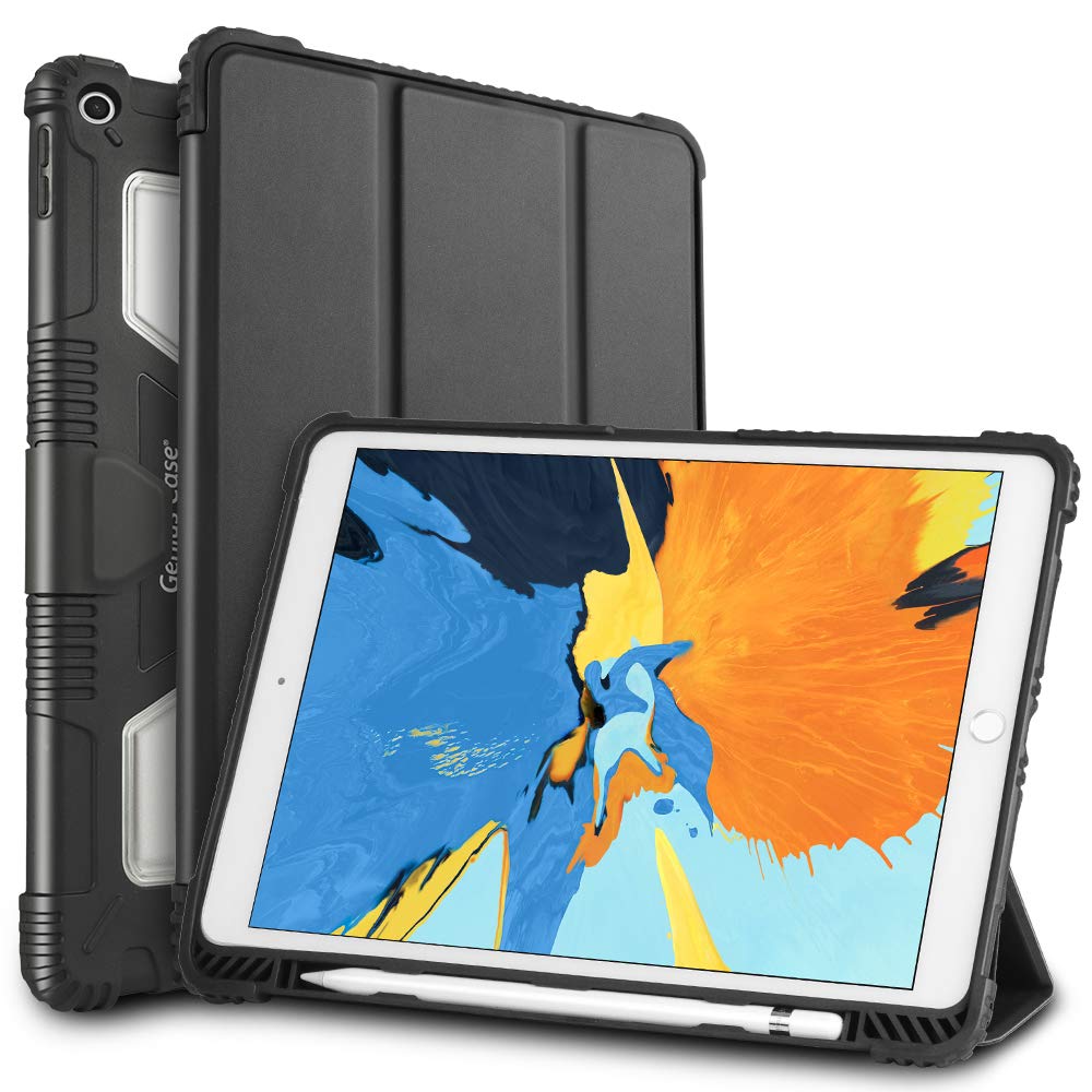 Tablet hoes geschikt voor Apple iPad 10.2 (2019/2020/2021) - Met Pencil Houder - Tri-Fold - Auto Wake/Sleep Functie - Zwart afbeelding