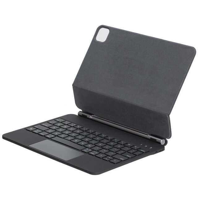 Bluetooth Toetsenbord hoes geschikt voor Apple iPad Air 11 2024 - Toetsenbordverlichting - Met Pencil Houder - Touchpad - Zwart