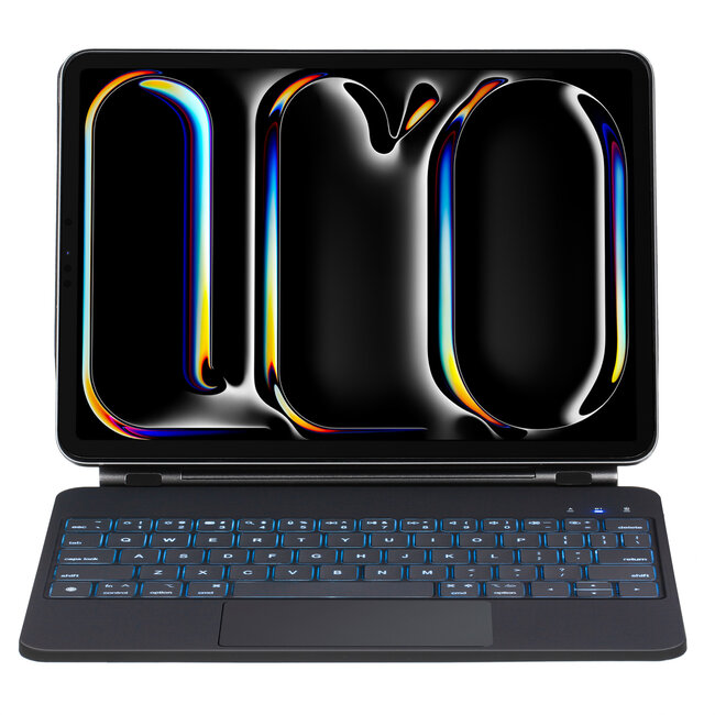 Bluetooth Toetsenbord hoes geschikt voor Apple iPad Pro 11 2024 - Toetsenbordverlichting - Met Pencil Houder - Touchpad - Zwart
