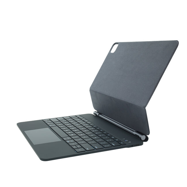 Bluetooth Toetsenbord hoes geschikt voor Apple iPad Air 13 2024 - Toetsenbordverlichting - Met Pencil Houder - Touchpad - Zwart